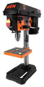 A drill press used by carpenters or woodworkers