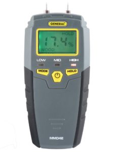A moisture meter used by carpenters or woodworkers