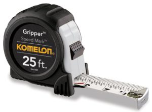 A tape measure used by carpenters or woodworkers