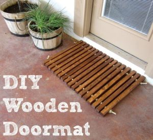 wooden door mat. cool things to make out of wood